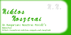 miklos nosztrai business card